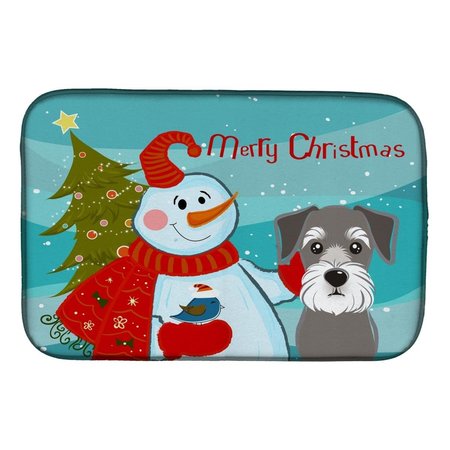 CAROLINES TREASURES Snowman With Schnauzer Dish Drying Mat BB1826DDM